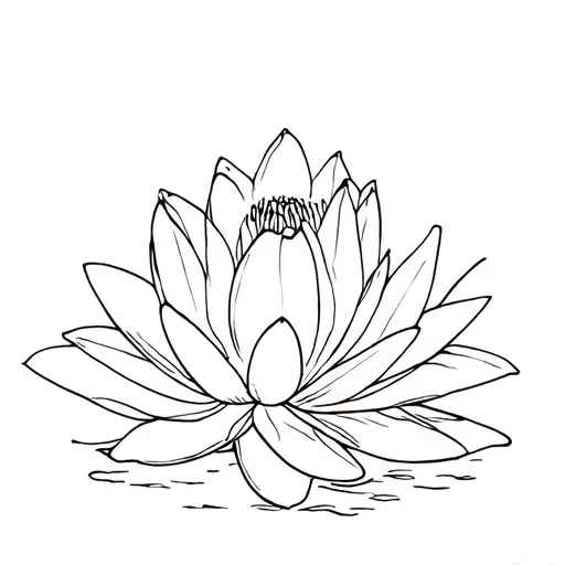 water lily flower tattoo design idea