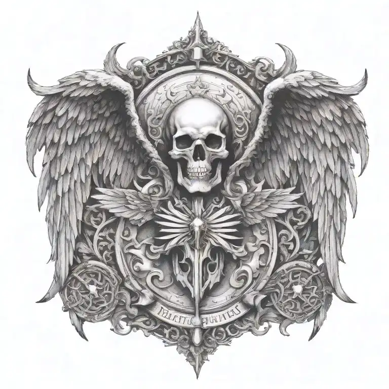 death angel love family strength courage bravery honor tattoo design idea