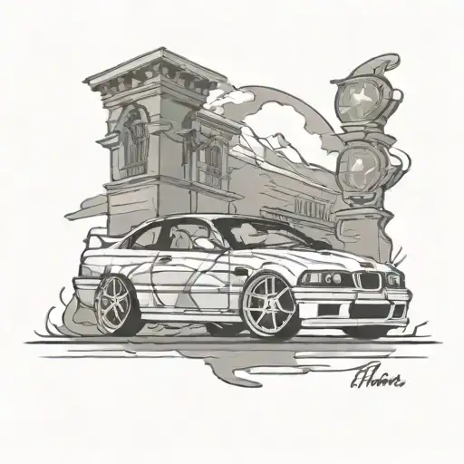 BMW E36 tattoo design idea