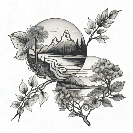 minimal couple tattoo Complementary Nature, Shared Journey, Eternal Love tattoo design idea