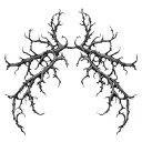 Smooth, branching lines like soft energy veins. Organic and calm, no shading, natural anatomical flow. tattoo design idea