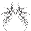 Smooth, branching lines like soft energy veins. Organic and calm, no shading, natural anatomical flow. tattoo design idea
