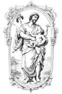 st christopher carrying baby jesus tattoo design idea