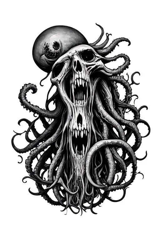 lovecraft eldritch horror sleeve tattoo design tattoo design idea