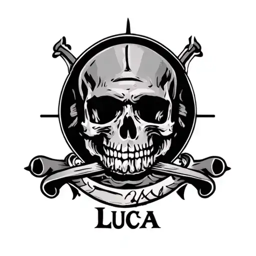 "Luca" mafia symbol incorporated tattoo design idea