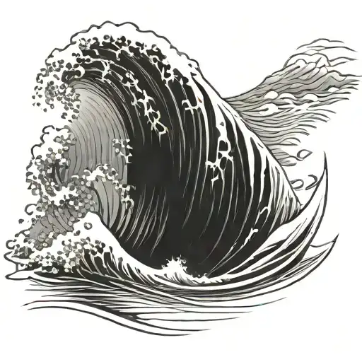 Wave, Ocean Wave, Little sister, 4-4-2003 tattoo design idea