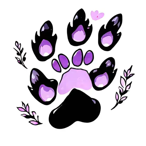 cat paw print tattoo design idea