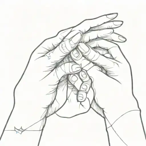 Hands of god touching fingers tattoo design idea