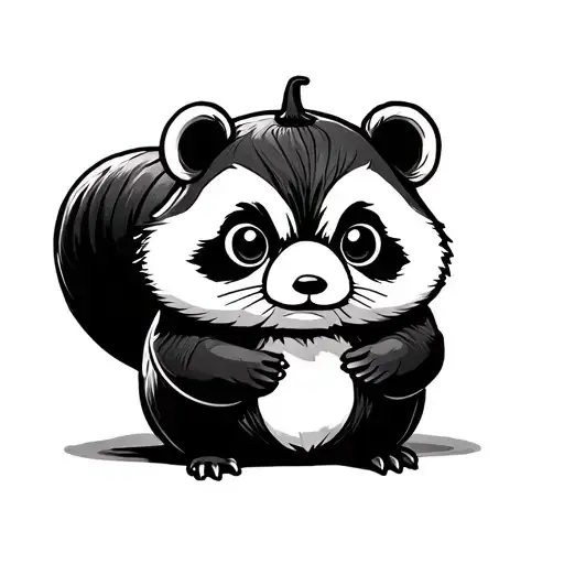 tanuki holding a sake gourd tattoo design idea