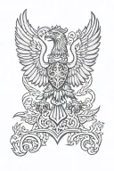regal Eagle coat of arms tattoo design idea