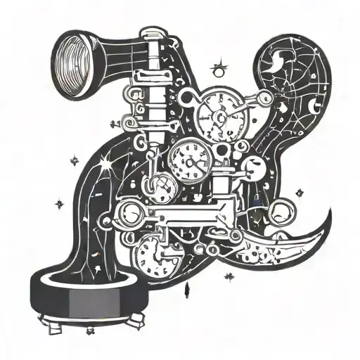 A constellation of love-themed symbols intertwined with pharmacy tools tattoo design idea