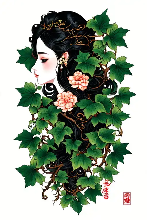 infinity ivy vines tattoo design idea