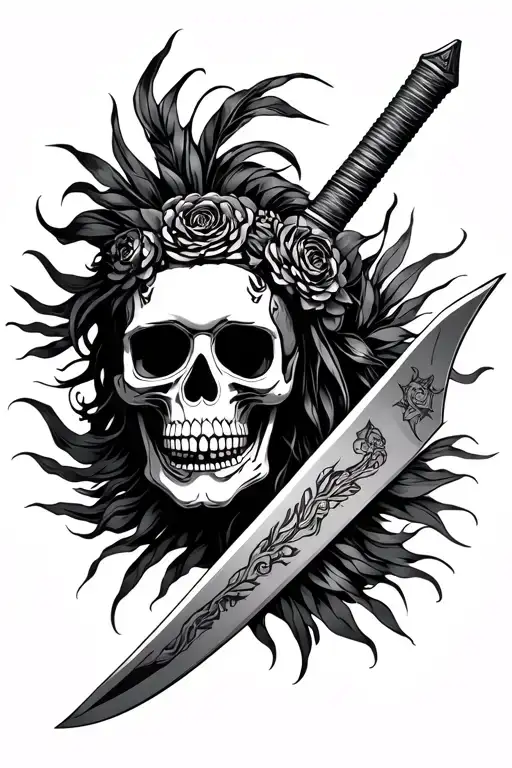 Oya storm tattoo, Ogun machete, Elegua rock, Muertos skull tattoo design idea