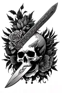 Oya storm tattoo, Ogun machete, Elegua rock, Muertos skull tattoo design idea