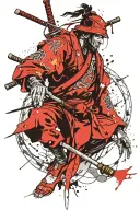 meditating samurai tattoo design idea