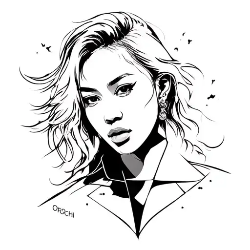 Celebrity music by singer Orochi tattoo design idea