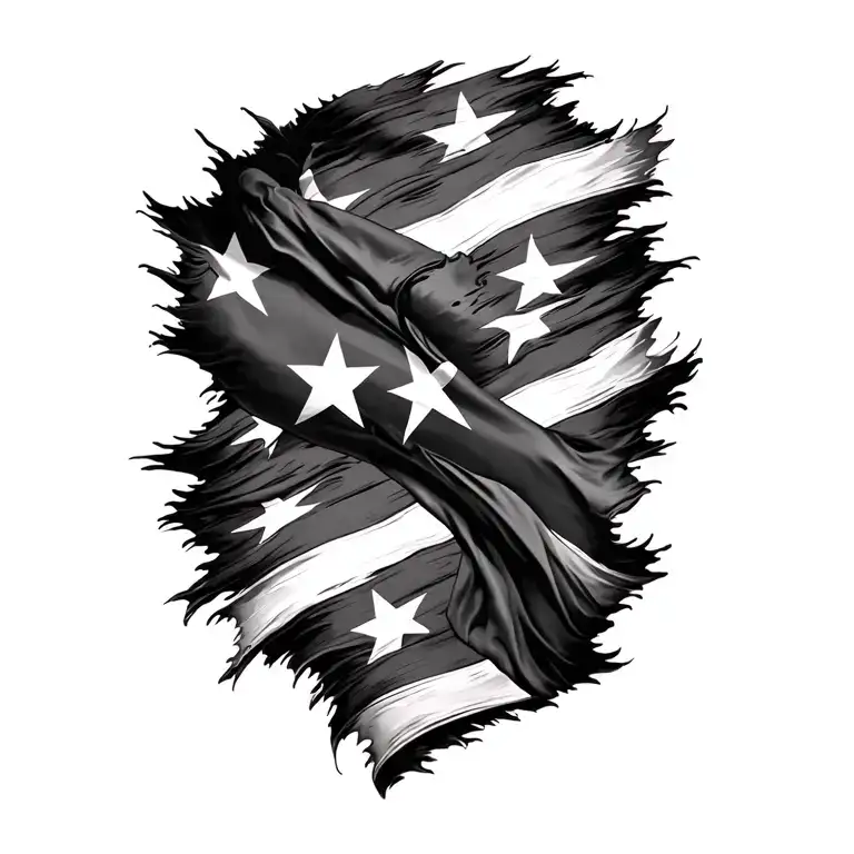 puerto rican flag morphing tattoo design idea
