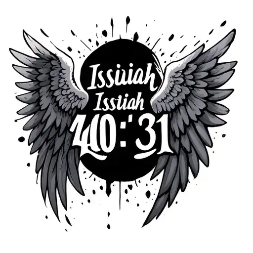 "Isaiah 40:31" wings tattoo design idea