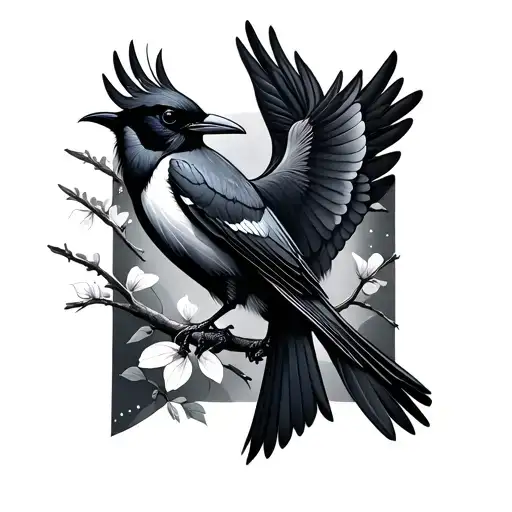 2 Magpie tattoo design idea