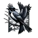 2 Magpie tattoo design idea
