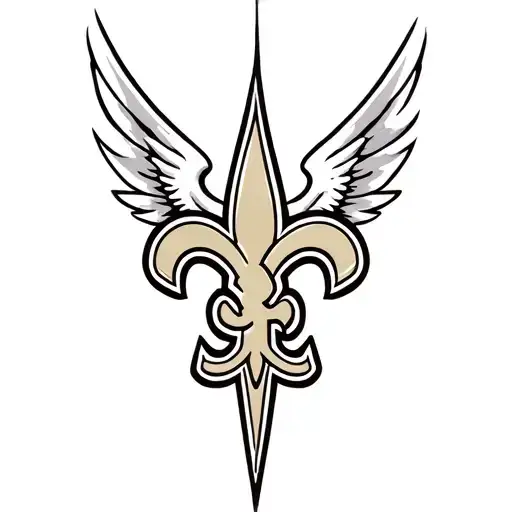 New Orleans saints logo surrounded by wings tattoo design idea