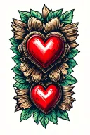 small 3d red heart tattoo design idea