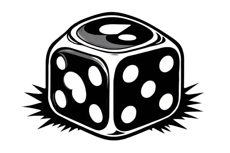 2 dice rolling number 5 tattoo design idea