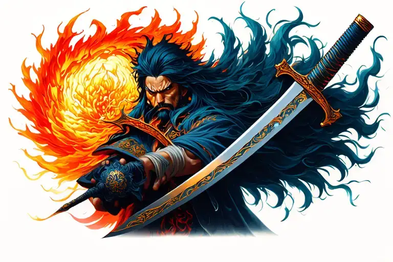 Rengoku sword tattoo design idea