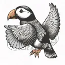 a flying puffin  tattoo design idea
