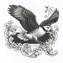 a flying puffin  tattoo design idea