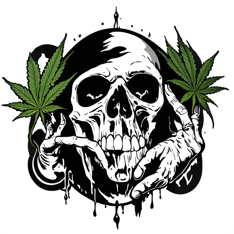 Slime black sabbath weed tattoo design idea