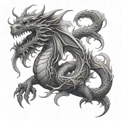Dragon Gemini for forearm tattoo design idea