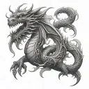 Dragon Gemini for forearm tattoo design idea
