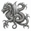 Dragon Gemini for forearm tattoo design idea