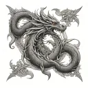 Dragon Gemini for forearm tattoo design idea