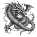 Dragon Gemini for forearm tattoo design idea