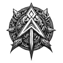 troll cross, valknut, the Web of wyrd, svenfnthorn, mandela tattoo design idea