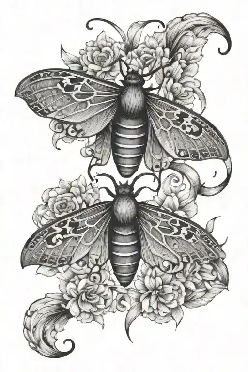 hecate moth mandala tattoo design idea