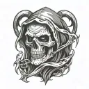 reaper face tattoo design idea