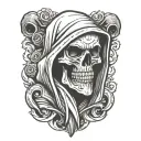 reaper face tattoo design idea