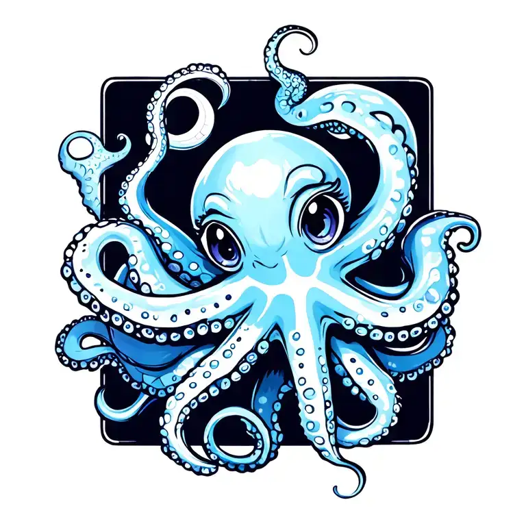 Octopus hugging Starfish tattoo design idea