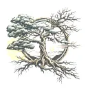 tree with gods greater than the highs and lows tattoo design idea