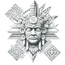 aztec tribal patterns tattoo design idea