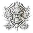 aztec tribal patterns tattoo design idea