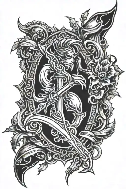 elden ring malenia blade tattoo design idea