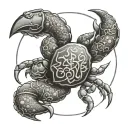 zodiac sign cancer 69 tattoo design idea