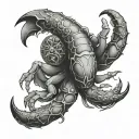 zodiac sign cancer 69 tattoo design idea