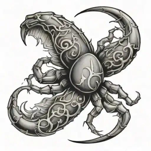 zodiac sign cancer 69 tattoo design idea