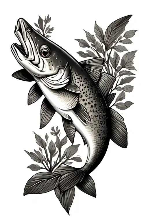 brook trout stream Forrest tattoo design idea