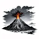 Volcano tattoo design idea